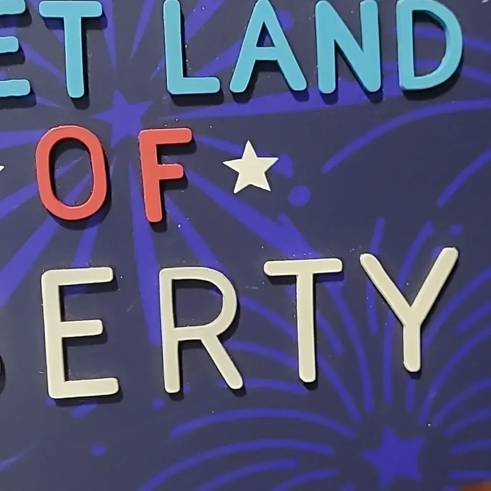 Sweet land of liberty door hanger